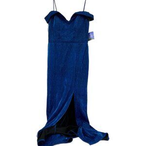 Morgan & Co. Blue Sparkly Sweetheart Maxi Dress | Size OS